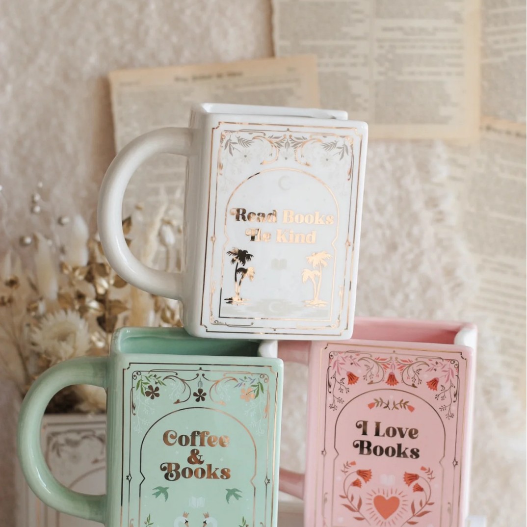 Coffee Tea For Me - 本型のセラミックマグカップ（取っ手付き）クリエイティブな本デザインのコーヒーカップ、ホームオフィスの卓上アフタヌーンティー装飾ギフト
