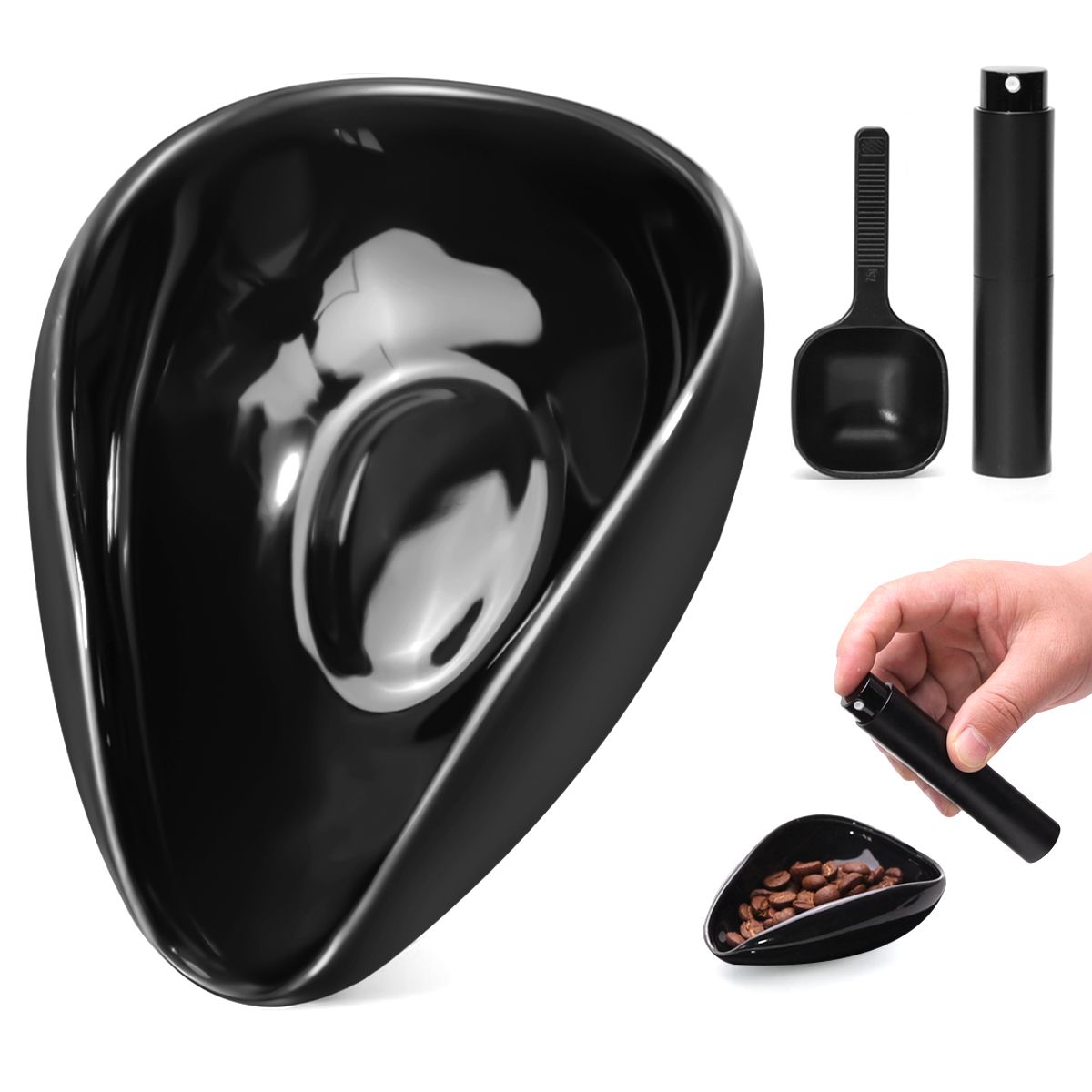 Coffee Or Tea Please - Leeseph コーヒー豆計量カップとスプーンセット、セラミック計量容器計量トレイキット、コーヒーまたは紅茶用、エスプレッソアクセサリー