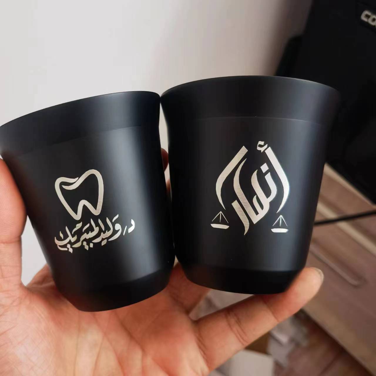 Coffee Tea Logo - 断熱二重壁ステンレスエスプレッソカップ、エスプレッソコーヒーカップ、カスタム名/テキスト/ロゴ入りデミタスカップ、エスプレッソマグ
