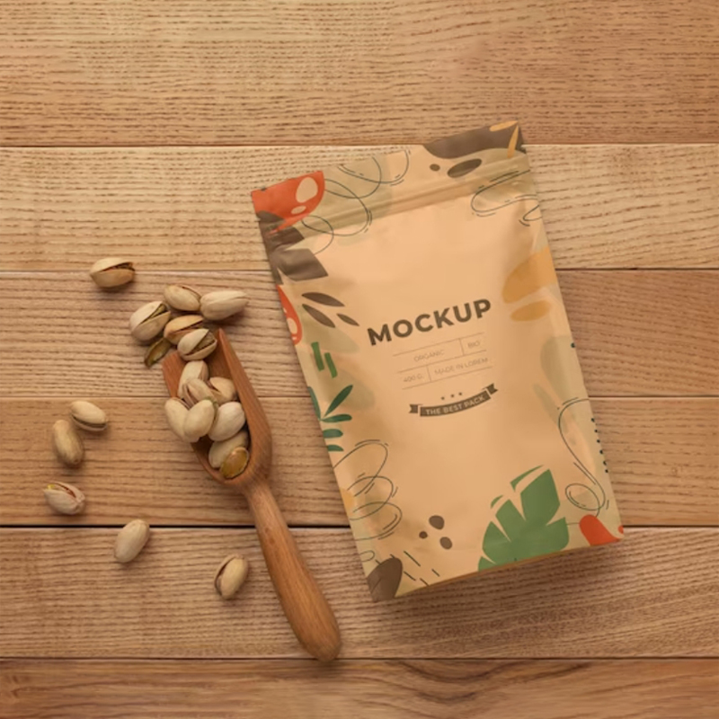 Coffee Tea Logo - 印刷クラフト紙ジッパーバッグ、再利用可能な自己密封式キャンディ、紅茶、コーヒー、ナッツ、クッキーギフトバッグ、耐油性、ロゴ印刷付き
