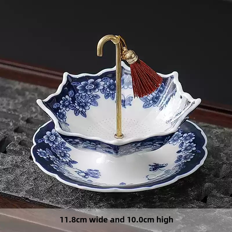 Coffee Tea And Leaf - 中国青白磁傘型セラミック茶こし回転式茶葉フィルター多目的茶こし茶コーヒー用