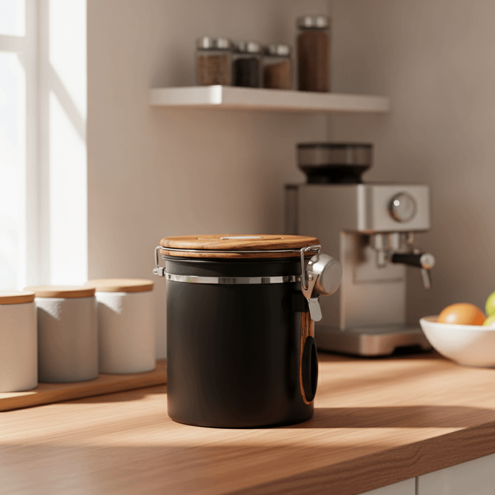 304ステンレス製コーヒー豆保存容器 密閉型 スプーン付き  - Coffee Tea And Leaf のレビューと価格