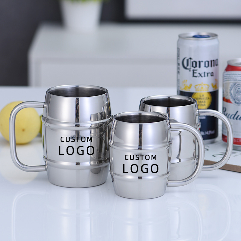 パーソナライズされたロゴ,彫刻が施されたステンレス鋼のカップ - Coffee Tea Logo のレビューと価格