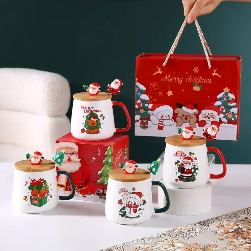 クリスマスをテーマにしたセラミックマグカップセット（蓋とスプ - Coffee Tea Festival のレビューと価格