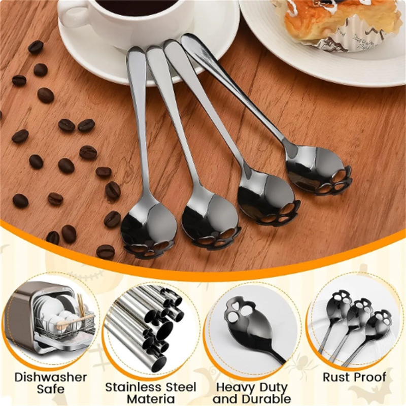 1 個コーヒースプーンクリエイティブスカル形状ティースプーン - Coffee Tea Sugar のレビューと価格