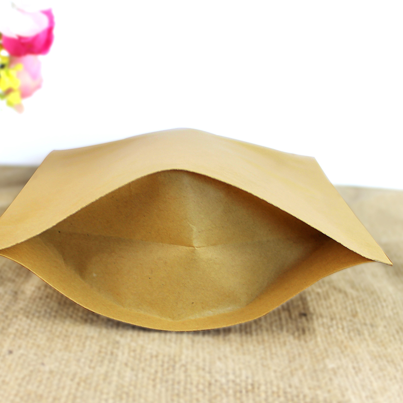 100枚入り自立式クラフト紙アルミジップロック保存袋 DIY - Coffee Tea Logo のレビューと価格