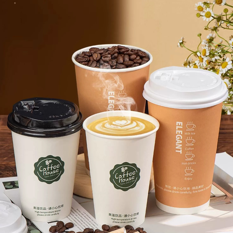 使い捨ての紙コップ,ファーストフード,牛乳,コーヒー,ホット - Coffee Tea Logo のレビューと価格